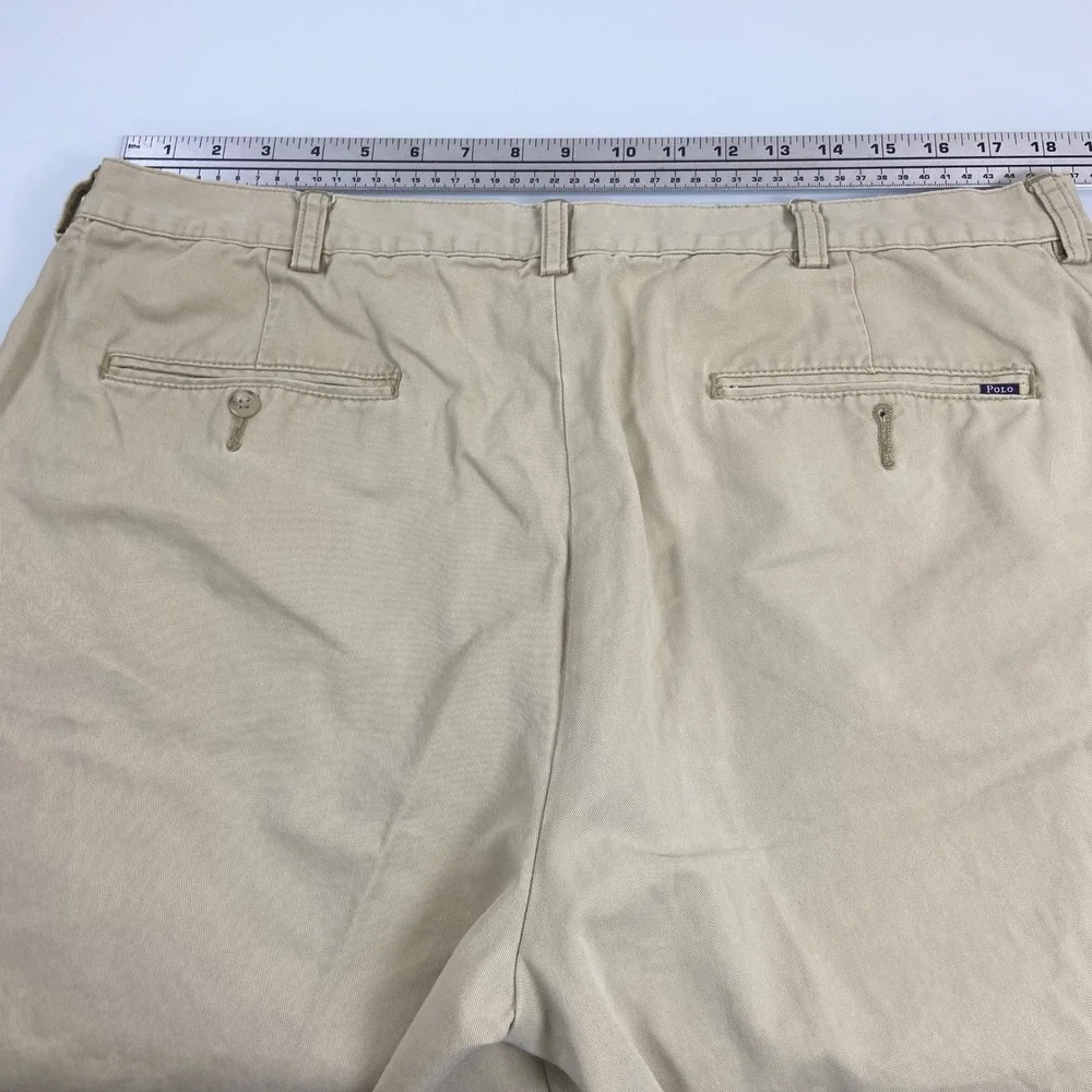 Polo Ralph Lauren Mens 38‎ Khaki Tan Chino Shorts 100% Cotton Twill 9in Preppy